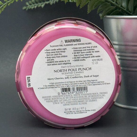 BBW North Pole Punch Bath & Body Works 3 Wick Candle - Picture 9 of 10